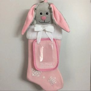 Pink Baby Girl First Christmas Stocking
